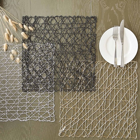 Design Imports Silver Woven Paper Square 6-pc. Placemat