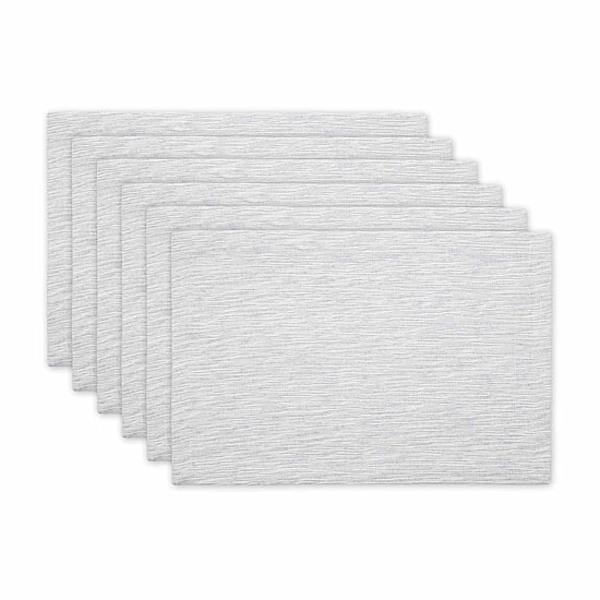 Design Imports Light Gray And Off-White Tonal Recycled Cotton Slubby Rib 6-pc. Placemat