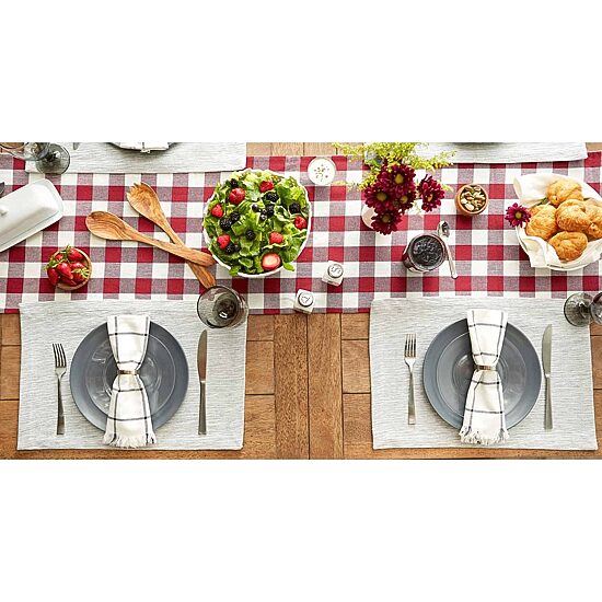 Design Imports Light Gray And Off-White Tonal Recycled Cotton Slubby Rib 6-pc. Placemat