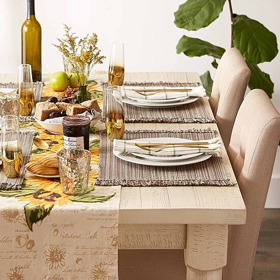 Design Imports Mushroom Variegated Fringe 6-pc. Placemat
