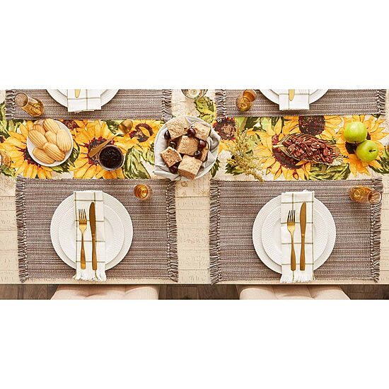 Design Imports Mushroom Variegated Fringe 6-pc. Placemat