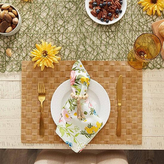 Design Imports Natural Basketweave Rectangle Woven 4-pc. Placemat