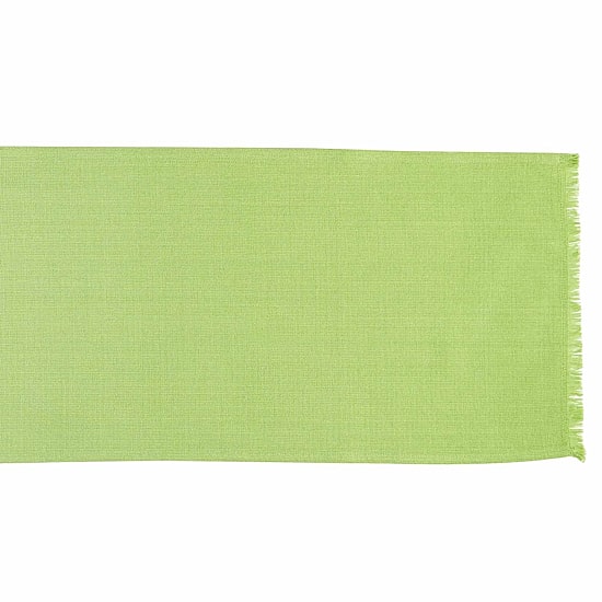 Design Imports Bright Green Solid Heavyweight Fringed Table Runner