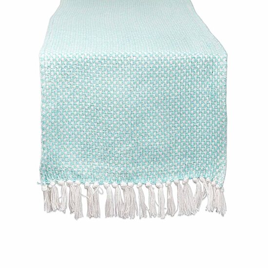Design Imports Aqua Woven Table Runner