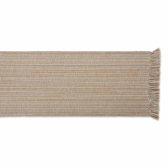Design Imports Taupe Variegated Fringe Table Runner