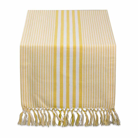 Design Imports Deep Yellow Stripes Table Runner