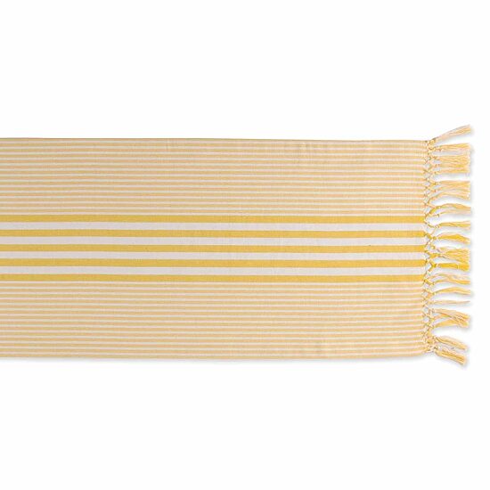 Design Imports Deep Yellow Stripes Table Runner