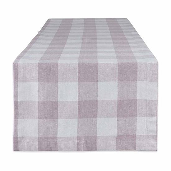 Design Imports Dusty Lilac Buffalo Check Table Runner