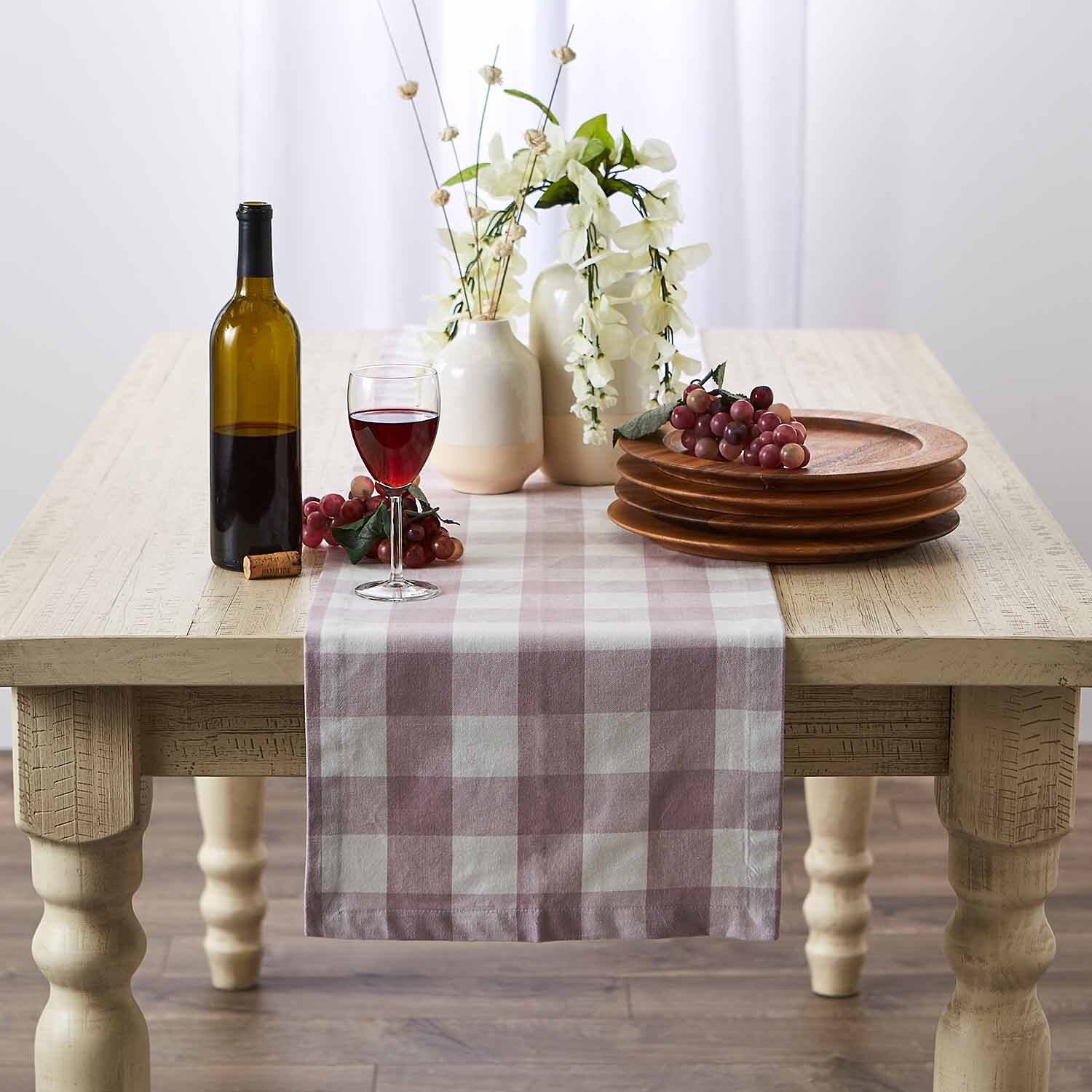 Design Imports Checkered Tabletop Table Runner