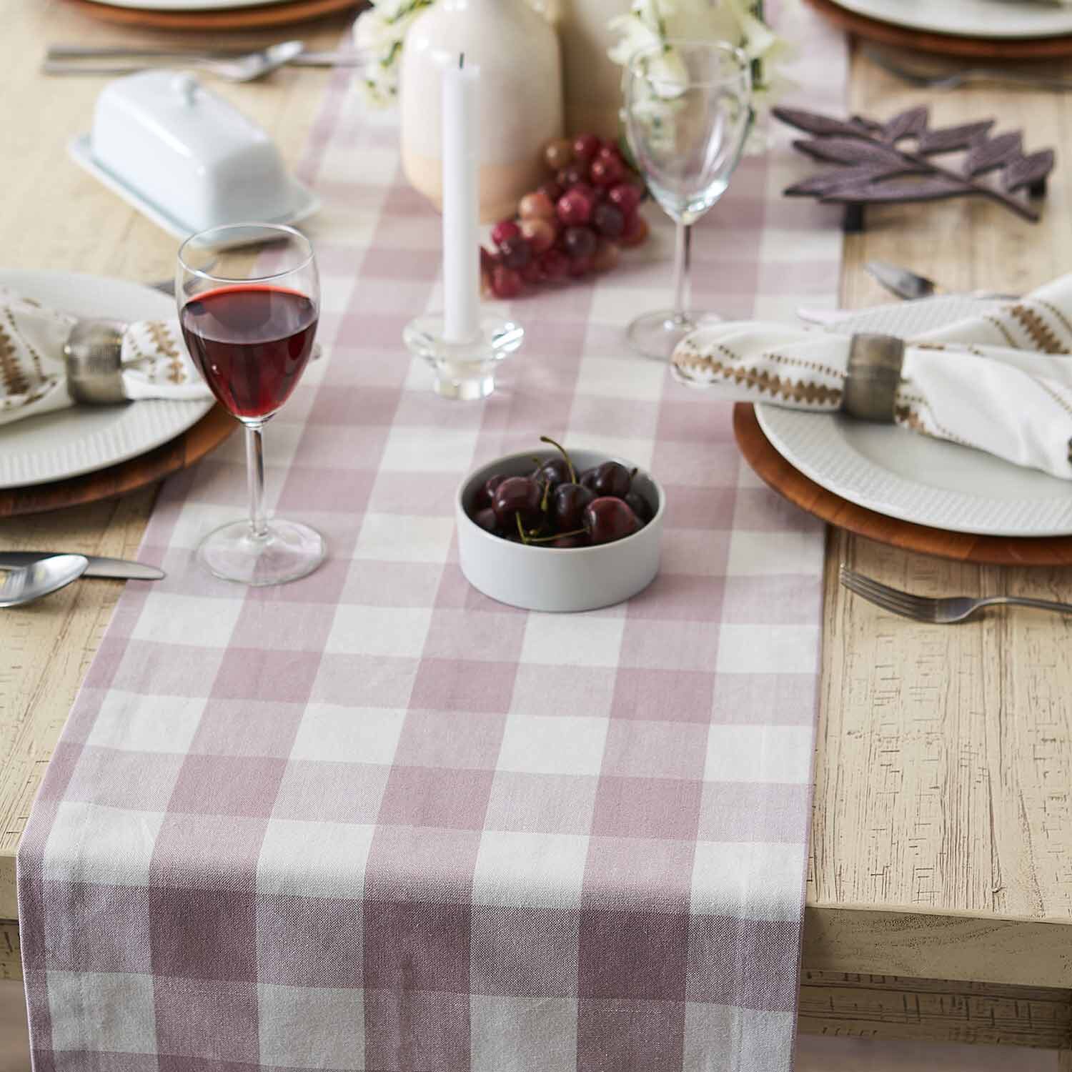 Design Imports Checkered Tabletop Table Runner