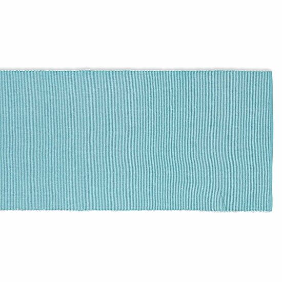Design Imports Aqua/White 2-Tone Ribbed Table Runner
