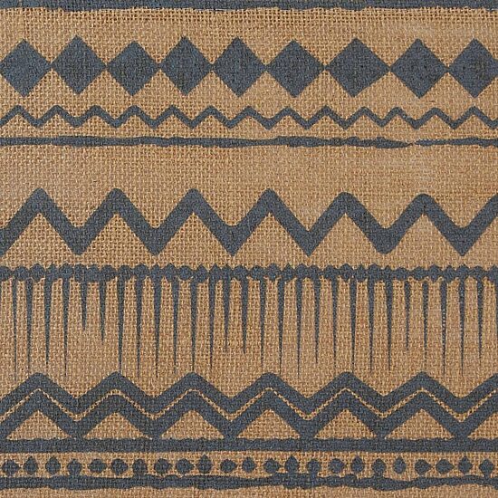Design Imports Mineral Aztec Print On Natural Jute Table Runner