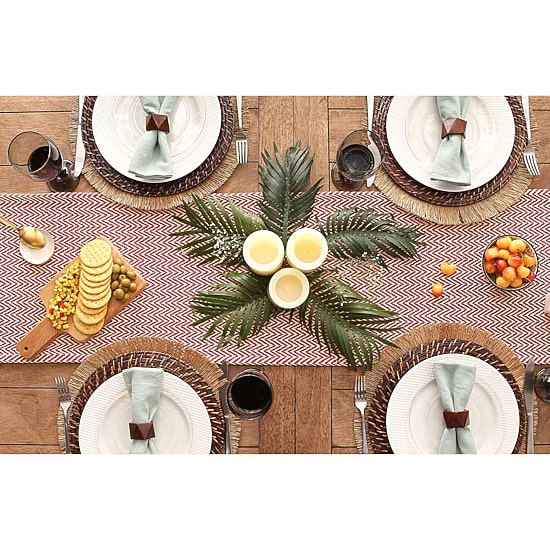 Design Imports Tango Red Chevron Table Runner