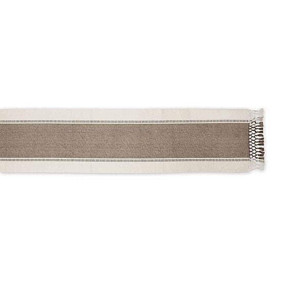 Design Imports Black Dobby Stripe Ribbed Table Runner