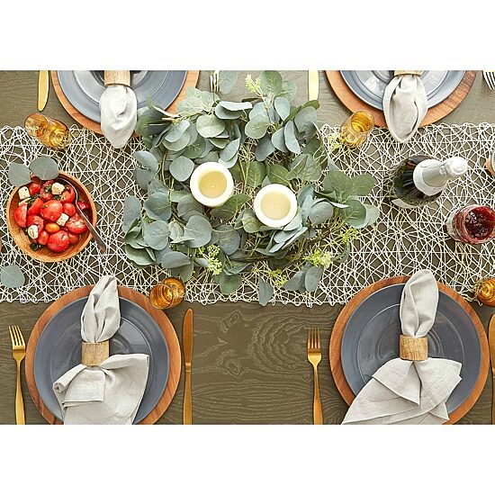 Design Imports Off-White Woven Paper Table Runner