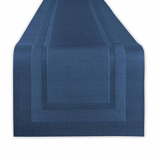 Design Imports Nautical Blue Pvc Doubleframe Table Runner