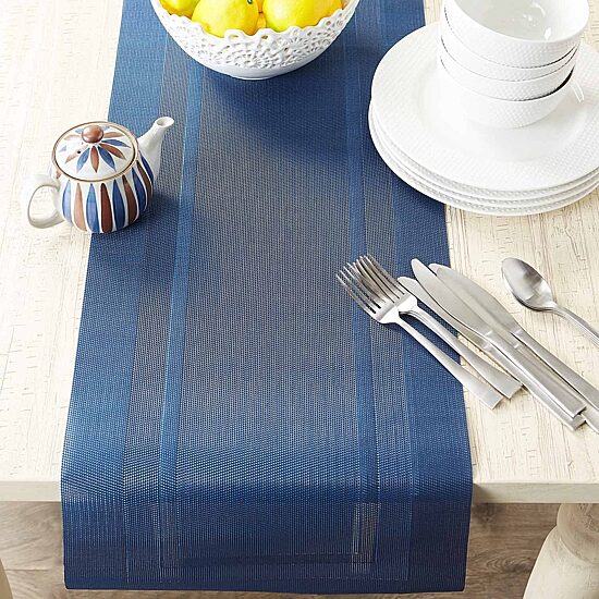 Design Imports Nautical Blue Pvc Doubleframe Table Runner