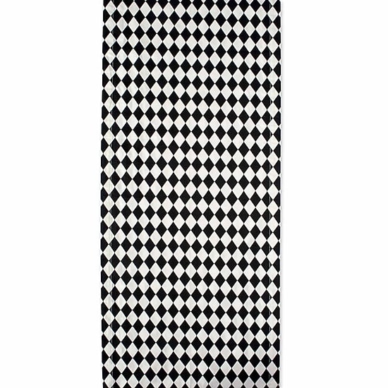 Design Imports Black And Cream Harlequin Print Table Runner