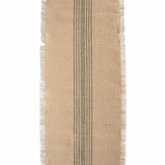 Design Imports Mineral Middle Stripe Burlap Table Runner