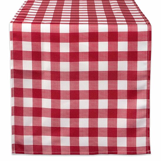 Design Imports Tango Red Check Outdoor Table Runner