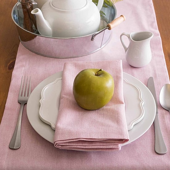 Design Imports Rose Solid Chambray Table Runner