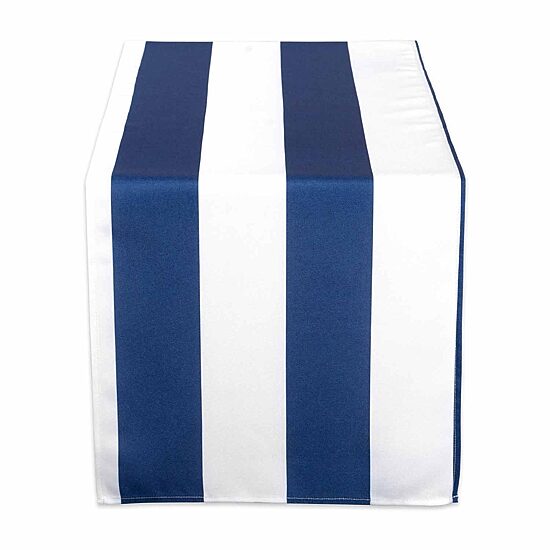 Design Imports Nautical Blue Cabana Stripe Outdoor Table Runner