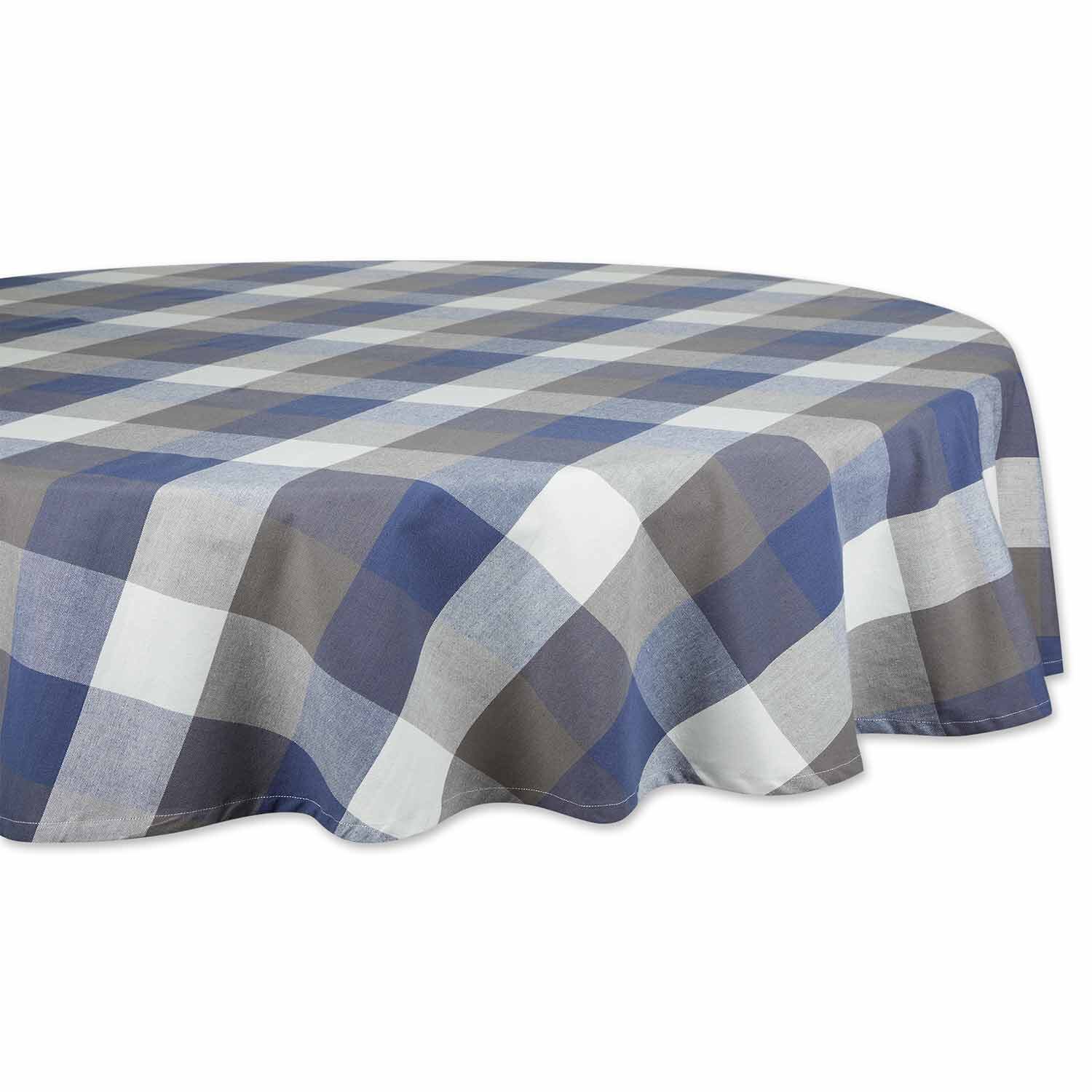 Design Imports Cardinal Red Tri Color Check Tablecloth