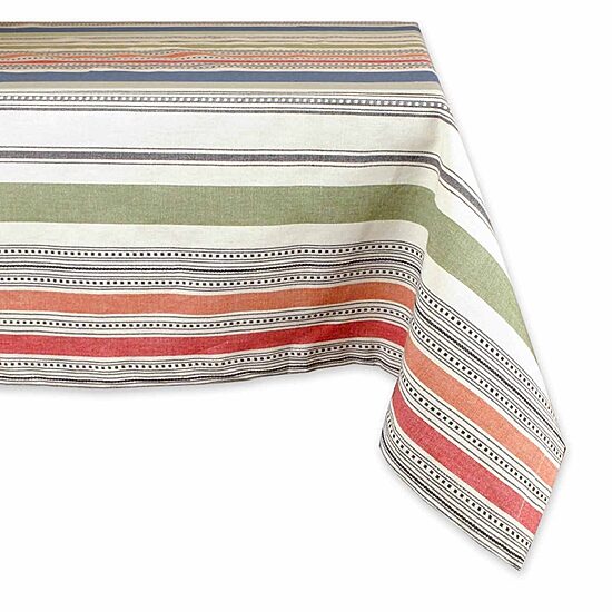 Design Imports Warm Stripe Tablecloth