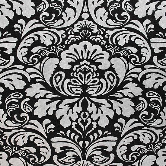 Design Imports Black Damask Tablecloth