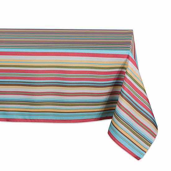 Design Imports Summer Stripe Outdoor Tablecloth