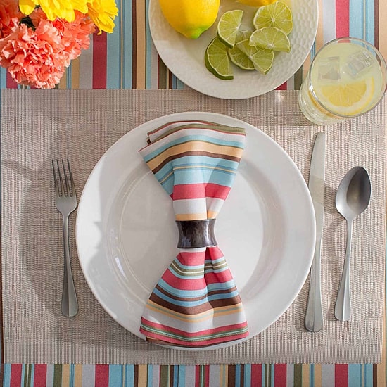 Design Imports Summer Stripe Outdoor Tablecloth