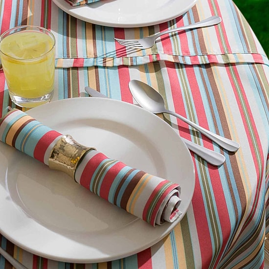 Design Imports Summer Stripe Outdoor Tablecloth