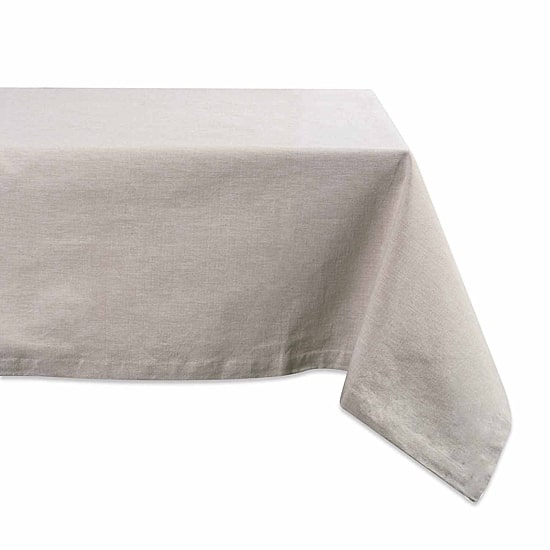 Design Imports Natural Solid Chambray Tablecloth