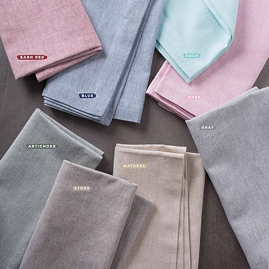 Design Imports Natural Solid Chambray Tablecloth