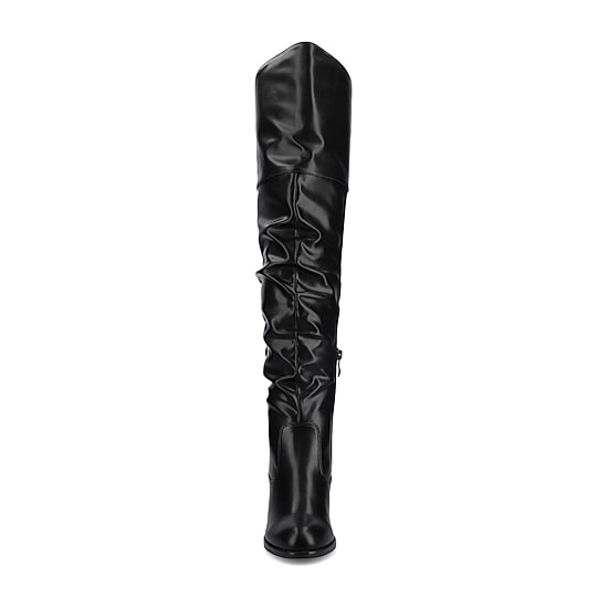 Journee Collection Womens Kaison Stacked Heel Over the Knee Boots