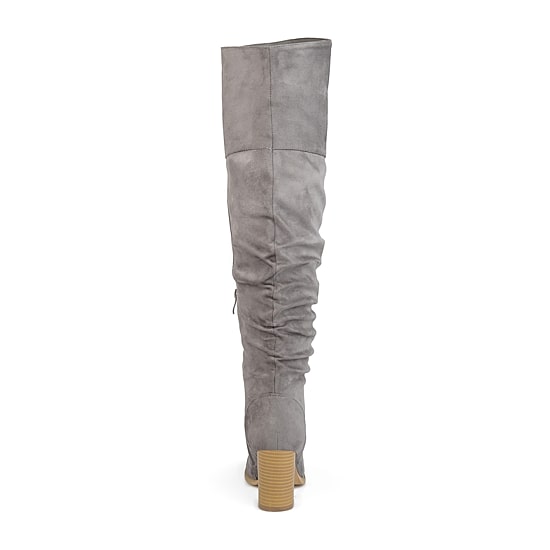 Journee Collection Womens Kaison Extra Wide Calf Stacked Heel Over the Knee Boots