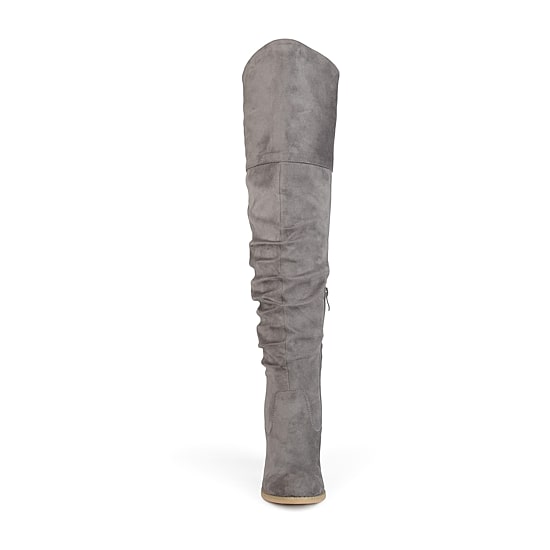 Journee Collection Womens Kaison Extra Wide Calf Stacked Heel Over the Knee Boots