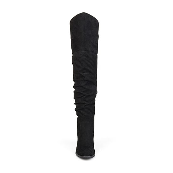 Journee Collection Womens Kaison Stacked Heel Over the Knee Boots