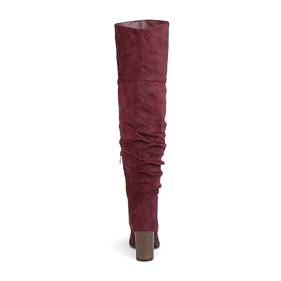 Journee Collection Womens Kaison Wide Calf Stacked Heel Over the Knee Boots