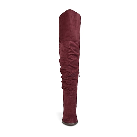 Journee Collection Womens Kaison Wide Calf Stacked Heel Over the Knee Boots