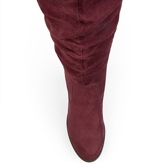 Journee Collection Womens Kaison Wide Calf Stacked Heel Over the Knee Boots