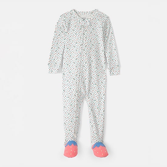 Carter's Baby Girls Footed Round Neck Long Sleeve One Piece Pajama