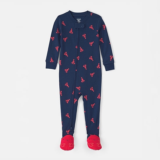 Carter's Baby Boys Footed Round Neck Long Sleeve One Piece Pajama