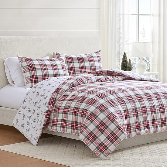Martha Stewart Yuletide Spruce Plaid Easy Care Comforter Set