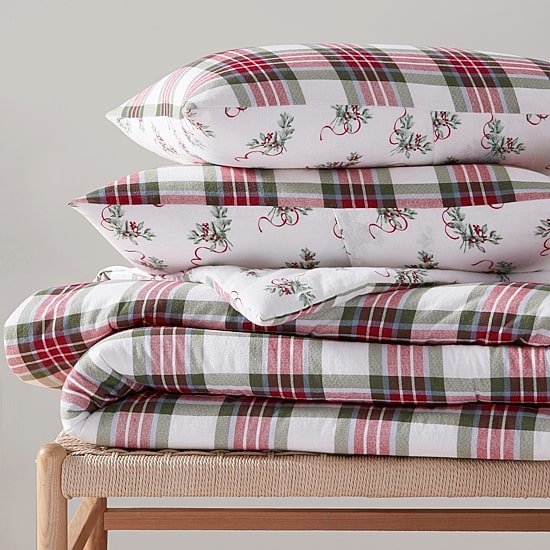 Martha Stewart Yuletide Spruce Plaid Easy Care Comforter Set