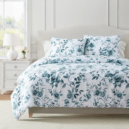 Martha Stewart Vivian Floral Easy Care Duvet Cover Set