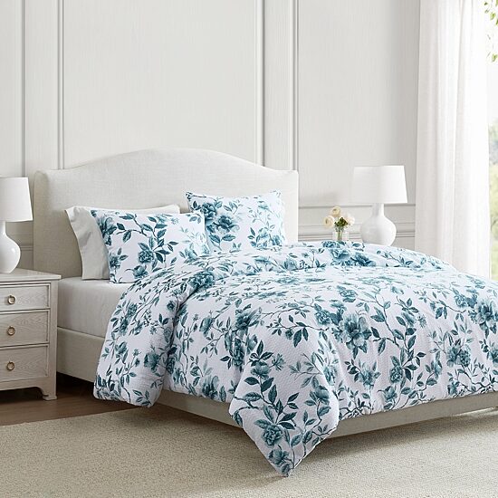 Martha Stewart Vivian Floral Easy Care Duvet Cover Set