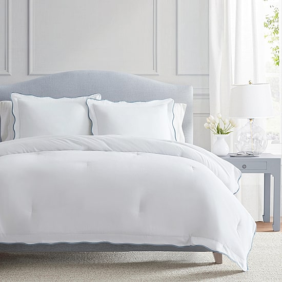 Martha Stewart Simple Scallop Easy Care Duvet Cover Set