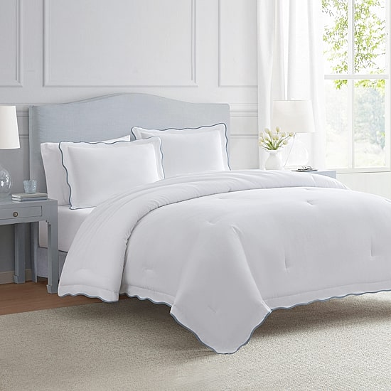 Martha Stewart Simple Scallop Easy Care Duvet Cover Set