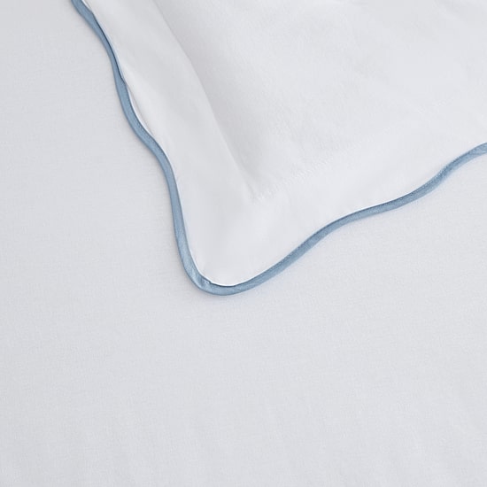 Martha Stewart Simple Scallop Easy Care Duvet Cover Set